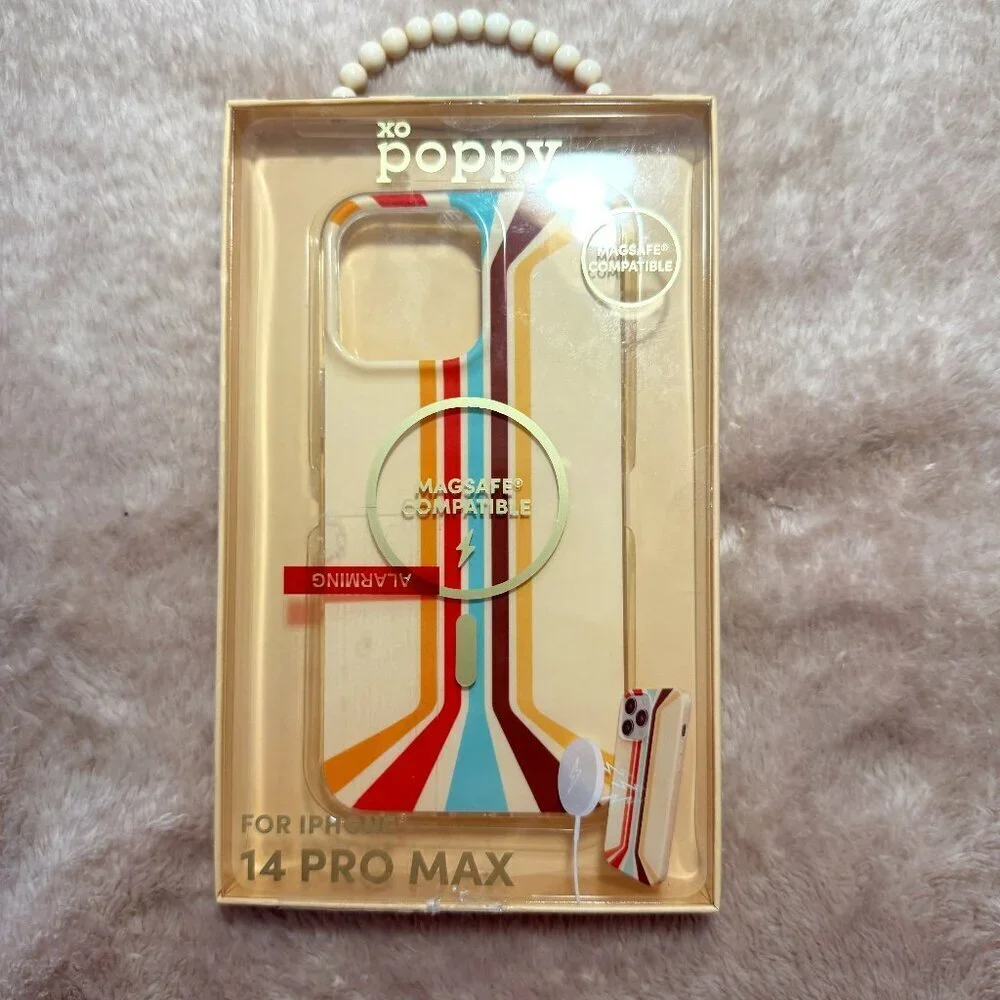 NIB XO Poppy Iphone Protective Case 14 Pro Max - Retro Design